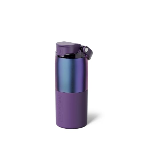 Image of BruMate Rise 18oz Water Bottle with Covered Silicone Straw | 100% Leakproof Insulated Kids Water Bottle | Cup Holder Friendly Base | 18oz (Dark Aura)