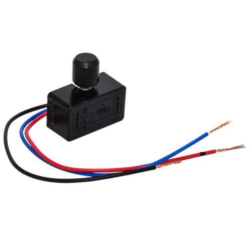 Zilimontt 12V DC Elektronischer Drehzahlregler für Motor, Ventilator, Wasser, Heizplatte, stufenloser Regler mit Drehknopf, 25%-100% verstellbar, wasserdicht &