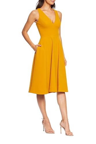 Image of Dress the Population Women's Catalina Solid Sleeveless Fit & Flare Midi Dress