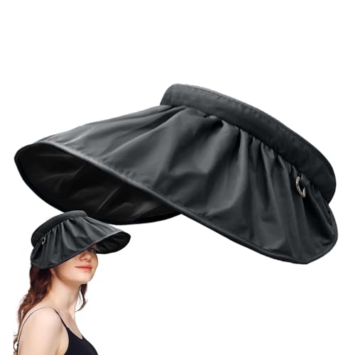 Chaies Sombrero de playa con protección UV, sombrero de verano para mujer, sombrero de visera de ala ancha, sombrero de playa transpirable para verano al aire libre