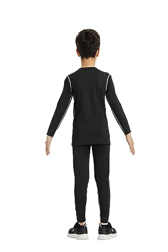 YUSHOW Boys Compression Sets Base Layer Long Sleeve Compression Shirts and Pant Moisture Wicking Quick Dry Athletic Sports2