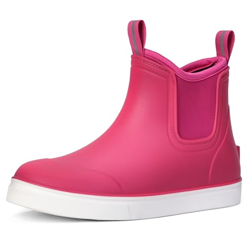 Best Boots for Lots of Walking: Top Picks for Comfort & Durability 14 ZCVQX Women's Deck Boots Waterproof Ankle Rain Boots Outdoor Fishing Garden Boots for Women Anti-Slip Lightweight Comfortable Work Shoes Pink, Size 9.5
