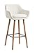 Tabouret de Bar Grant Similicuir - Chaise Haute de Bar Confortable Design Scandinave - Tabouret de Bar Industriel avec Dossier et Accoudoir, Couleur:Blanc