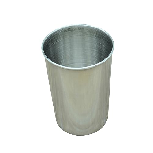 KONTONTY Bathroom Silver Cup Stainless Steel 2pcs Toothbrush Water Cup Beverages