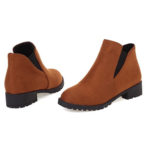 Gicoiz Women Round Toe Casual Slip On Chelsea Boots2