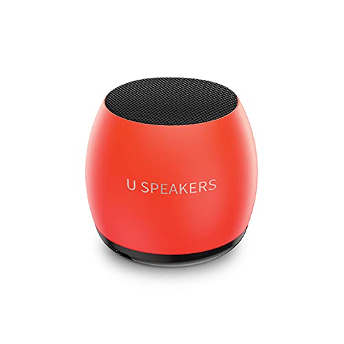 Fashionit U Micro Speaker Glow Coral Red, brilla en la oscuridad, sonido rico, altavoz Bluetooth portátil extra pequeño, ligero, micrófono integrado y control remoto selfie