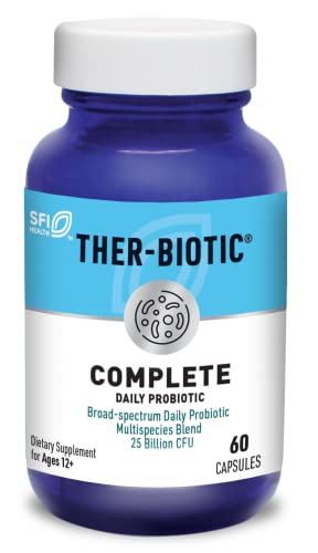 Klaire Labs Ther-Biotic Complete - 25 Billion CFU Probiotic Supplement - Lactobacillus Rhamnosus + 11 Other Probiotic Species - Hypoallergenic Probiotic for Gut Health + Immune Support (60 Capsules)