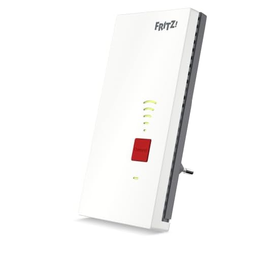Fritz!Repeater 2700 (Ultraschnelles Wi-Fi 7 mit bis zu 6.500 MBit/s, optimiert WLAN-Reichweite, WLAN Mesh, einfache Einrichtung, höchster Sicherheitsstandard Dank WPA3/2, deutschsprachige Version)