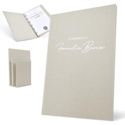 Hochzeitideal Stammbuch der Familie Nr. 311 inkl. Personalisierung (Creme klassisch)