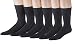 James Fiallo Men's 6 or 12-Pair Diabetic Dress Crew Cotton Socks, Non-Binding, losse Top,
