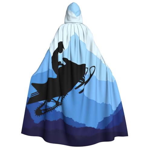 Cape à capuche unisexe avec imprimé motoneige pour cosplay Halloween