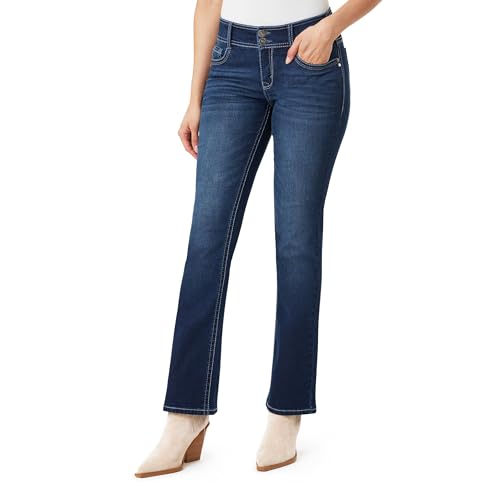Image of WallFlower Luscious Curvy Bootcut Jeans for Women, Mid-Rise Insta Stretch Denim, Size-Inclusive Juniors Jeans