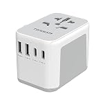 TESSAN Universal Travel Adapter Worldwide with 2 USB C and 2 USB A Ports, Universal Plug Adaptor UK to World, International Adapter for EU, USA, UK, Australia, Thailand etc. not a Voltage Converter