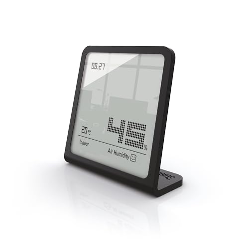 Stadler Form Hygrometer Selina, mit Thermometer, digital, präzises Messgerät zur Messung der Luftfeuchtigkeit und Temperatur, schwarz