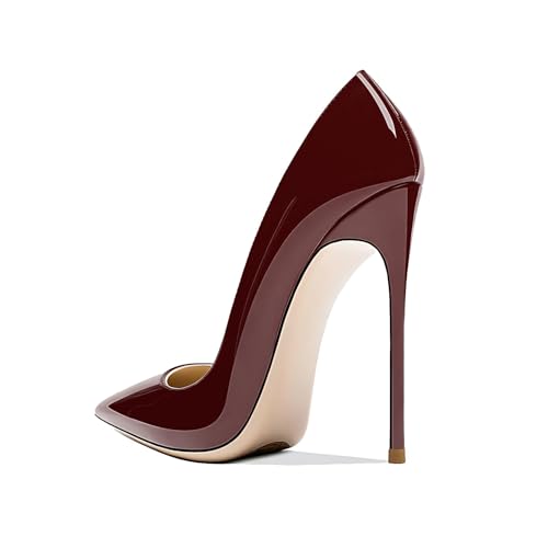 Image of Women's Pointed Toe Shallow Stiletto Heels 4.7 Inch Pumps Wedding Party Banquet Shoes