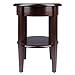 Winsome Concord Round End Table with Drawer and Shelf, for Living Room, Bedroom, Walnut
