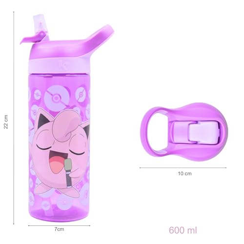 HOX POKEMON JIGGLYPUFF Reusable BPA free Kids Atlantic Water Hydration Bottle with built in Carry Loop - Image 4