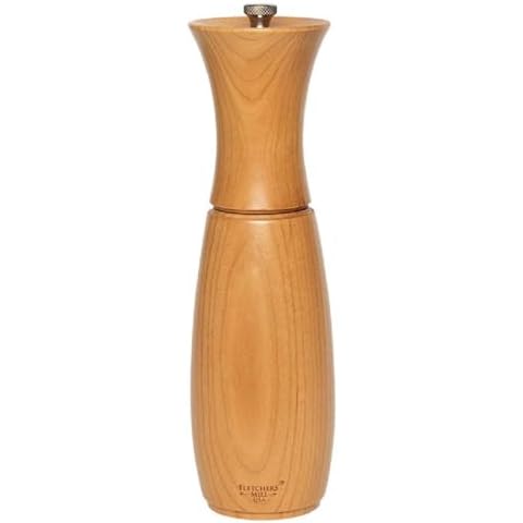 Fletchers' Mill Border Grill Pepper Mill, Cherry - 8 Inch, Adjustable Coarseness Fine to Coarse, MADE IN U.S.A. Cover