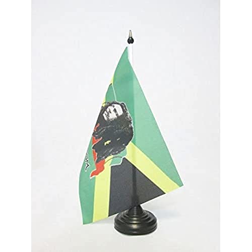 AZ FLAG - Bandera de Mesa Bob Marley 100D Poliéster, Multicolor, 21 X 14 Cm