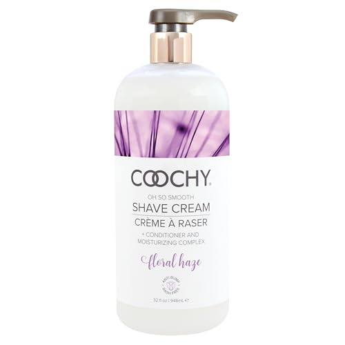 Coochy Shave Cream - Moisturizing Shave Lotion - Gentle Intimate Shaving Cream - For Bikini Area Underarms Legs & More - Rash-Free Hydrating Formula - Floral Haze 32 oz