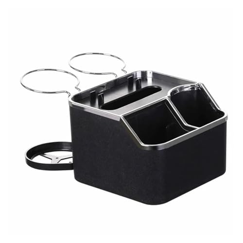 Portavasos organizador para apoyabrazos de carro negro miniatura 1