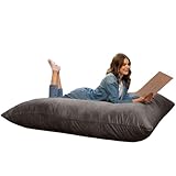Jaxx Pillow Saxx 5.5-Foot - Huge Bean Bag Floor Pillow and Lounger, Charcoal