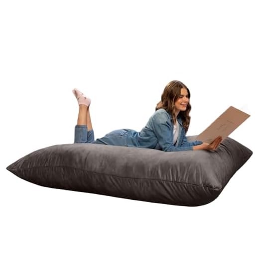 Jaxx Pillow Saxx 5.5-Foot - Huge Bean Bag Floor Pillow and Lounger, Charcoal