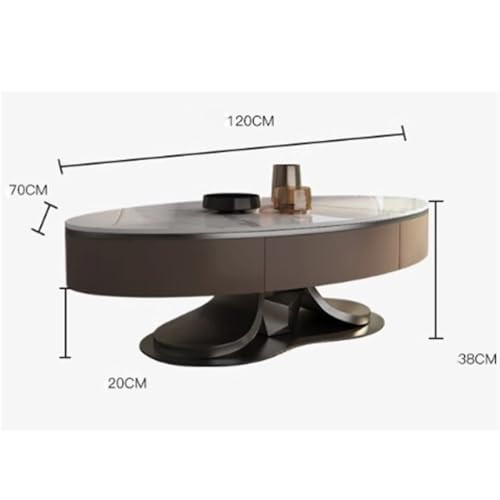 Table Basse Coffee Table with Drawers in The Living Room, Stainless Steel Frame, Stylish Cocktail pour Salon, Balcon – Image 4