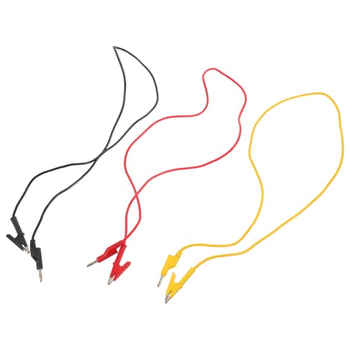 Cabilock 3 Piezas Unidades Cables de Prueba Eléctricos con Conectores Banana y Pinzas Cocodrilo para Pruebas Profesionales y Bricolaje