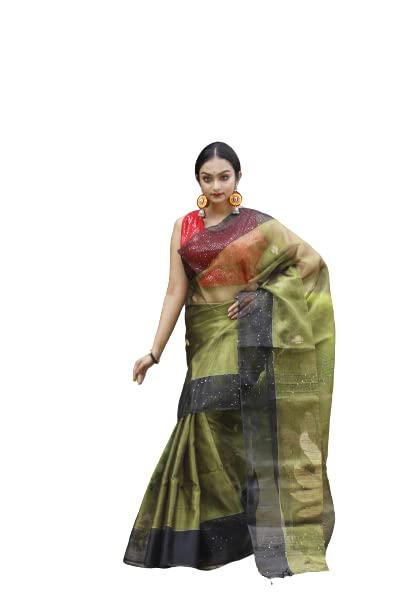 Bengal Weavers hand spun moslin sequence saree