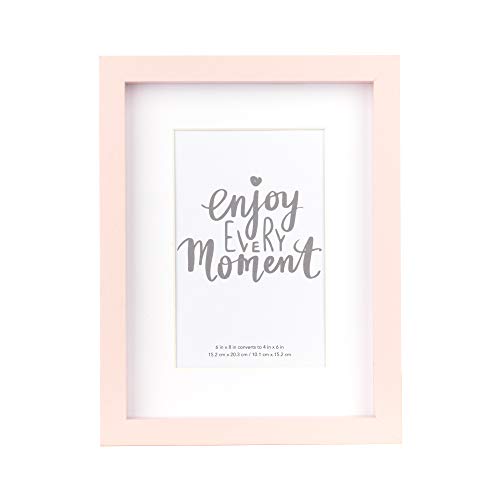 kennethan Marcos de fotos de 15 x 20 cm, 2 unidades, color rosa con soporte blanco para imagen de 10 x 15 cm, marcos de fotos de madera con cristal para escritorio y montaje en pared.