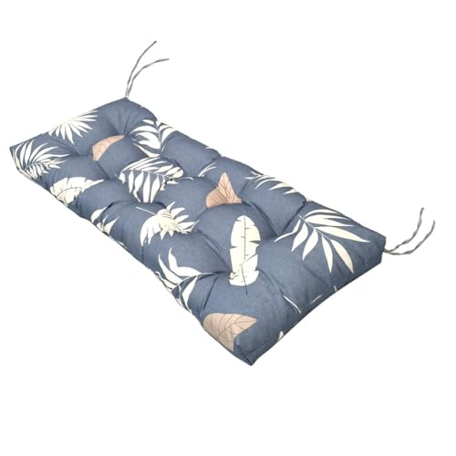 Cojín para banco de jardín impermeable de 130x50 cm con estampado de hojas 2