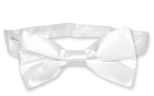 Men's SILK Dress Vest & Bow Tie Solid WHITE Color BowTie Set3