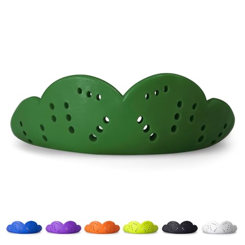 SISU Max Mouthguard, Forest Green - 50% Stronger, Maximum Protection for Rugby, MMA, Boxing, Lacrosse, Football, Hockey, High-Impact Sports - Adult Fit, Remoldable Up to 20 Times, Works for Braces