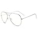Dollger Blaulichtfilter Brille ComputeBlaulichtfilter Brille Computerbrille ohne Sehstärke Anti-Blaulicht Gläser UV Schutz Klassische Metallgestell Brille für Damen Herren Silber