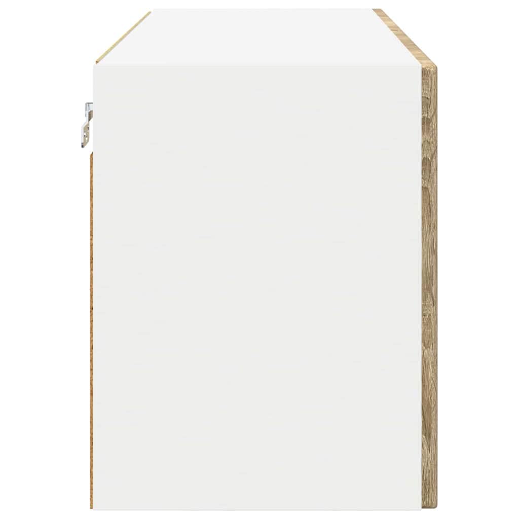 Porto szafka ścienna z dębu Sonoma 60 x 31 x 40 cm, materiał drewnopochodny z 2 drzwiami i półkami, nowoczesna szafka kuchenna, zajmująca niewiele miejsca szafka wisząca do kuchni i jadalni