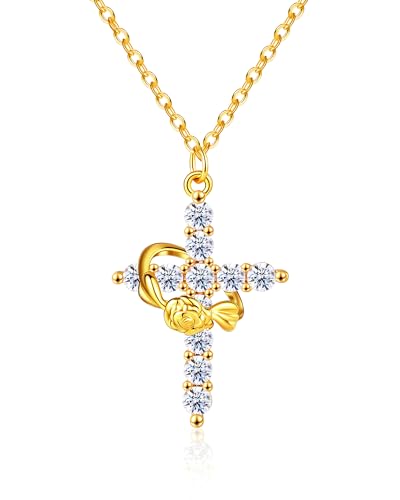 ACECHA Gold Crown of Thorns Necklace for Women, Gold Plated