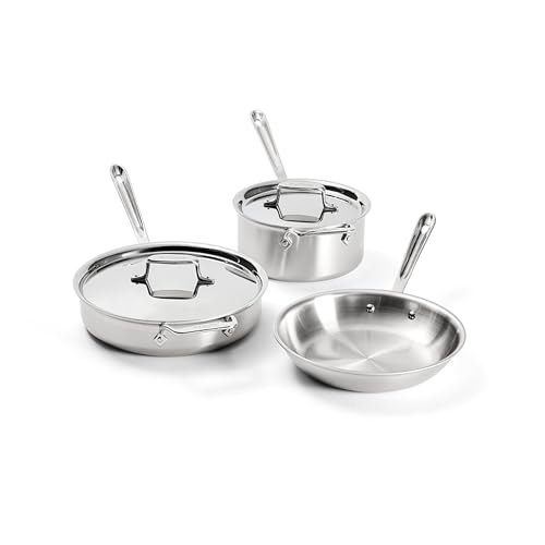 All-Clad D5 5-Ply Stainless Steel Cookware Set 5 Piece Induction Oven Broiler Safe 600F Pots and...