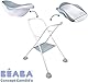BÉABA, Baby-Wickeltisch, Leichte und Kompakte Wickelunterlage, Verstellbare Befestigung, Waschbar, Regalablagen/hohe Kanten/Saugnäpfe, Made in France - Light Mist