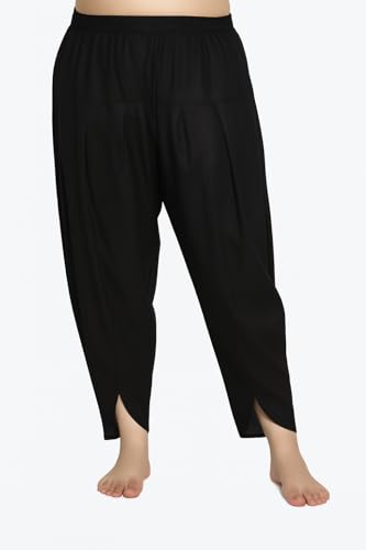 Image of Loose Fit Rayon Dhoti Tulip Pants for Women Patiala Salwar Bottom Wear Harem Pants, Waist Free Size (28 Inch to 42 Inch)