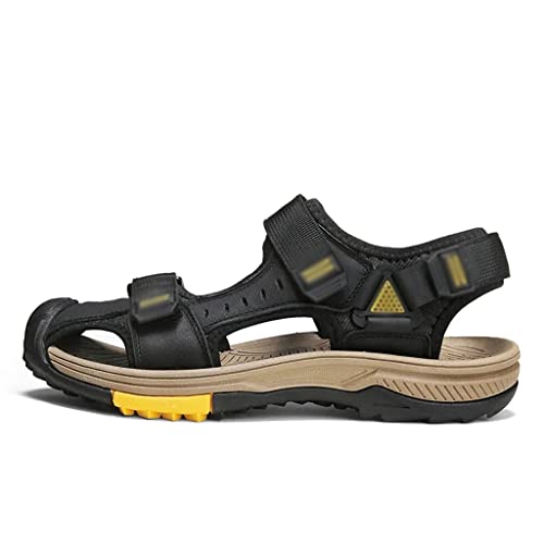 Men's Sandals Genuine Leather Shoes Outudoor Man Sandals Vintage Shoe Trekking Footwear(45)