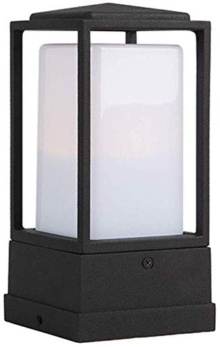 Lámpara de pedestal vintage impermeable IP44 en aluminio negro y acrílico con casquillo E27