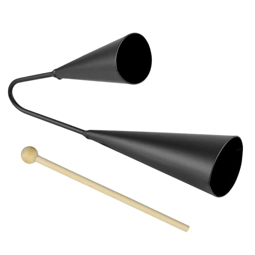 A-Star Dos Tonos Doble Metal Samba Agogo Campanas con Batidor de Madera
