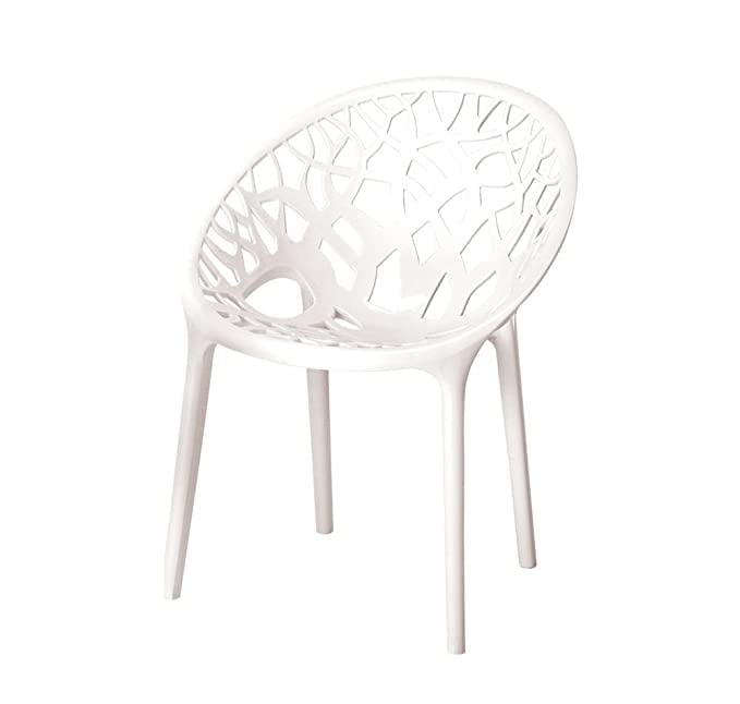 Image of SkyGlamour Crystal PP Designer Plastic Chair for Home, Living Room, Garden, Balcony | Indoor&Outdoor Use | Crystal Plastic Chair | (Color: White; Set of 1 Chair