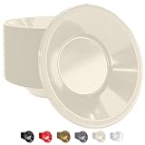 Party Solids 12 Oz Ivory Plastic Bowls Disposable Bowls for Hot Food Soup 50 Pcs - For Soup, Salad, Cereal, Desserts & Party Supplies