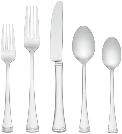 Lenox Silverware Set, Portola Mirror 20 Piece Flatware Set, Servi...