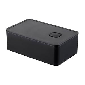 山崎実業(Yamazaki) バルブ付き密閉 ランチボックス ブラック 約14.7X9.2X5cm タワー ワンプッシュ密閉 食洗器 電子レンジ 対応 4824" 