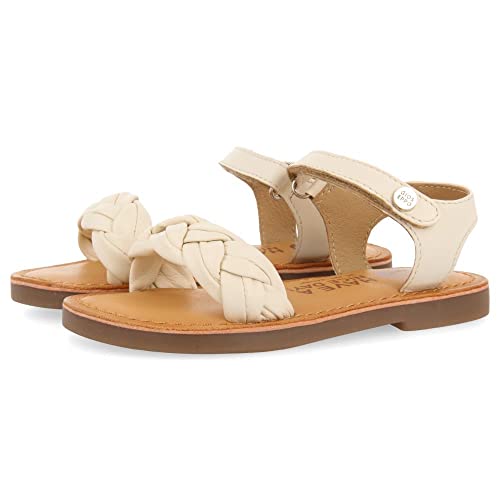 GIOSEPPO Sandalias de Piel en Color Off-White con Trenza para niña ingai