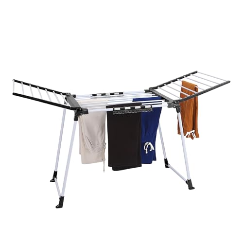 Recopilación de Tendedero Plegable que puedes comprar esta semana. 49 SkyerShoop Tendedero de Ropa Plegable, 20 Varillas de Secado de Ropa, Tendedero de Ropa de Acero Inoxidable con Clips, se Puede Utilizar en Interiores y Exteriores, fácil de...