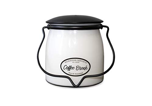 Milkhouse Candle Company, Creamery Scented Soy Candle: Butter Jar Candle, Coffee Break, 16-Ounce